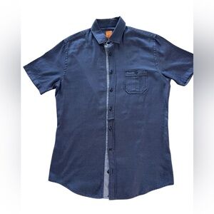 Boss Navy Blue Short Sleeve Shirt‎ Orange Label Size Medium